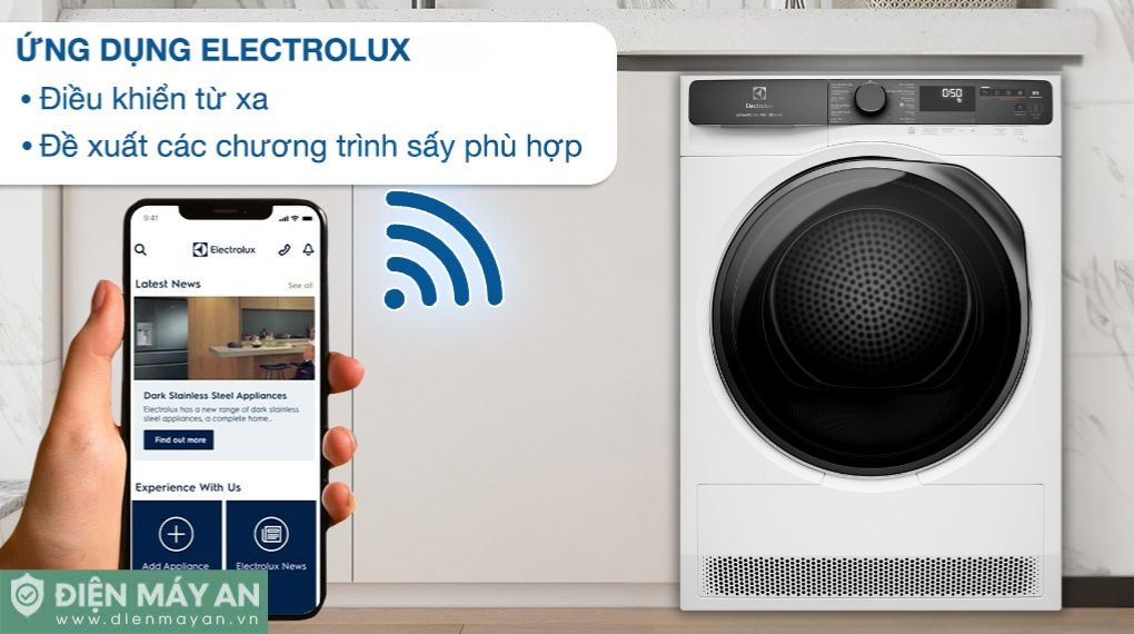 Máy Sấy Bơm Nhiệt Electrolux UltimateCare 9 Kg EDH903R7WC